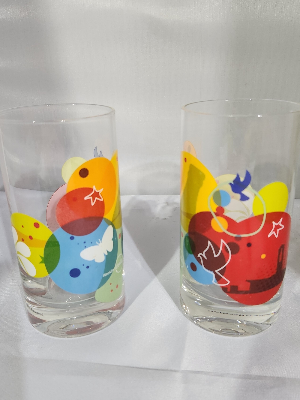 Coca Cola Multicolor Bubble & Star Glass Tumblers - Red, Blue, Yellow, Green